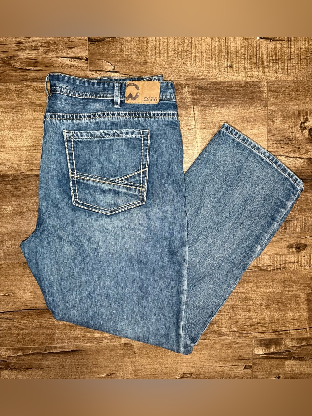Warehouse Men's Light Blue Relaxed Jeans